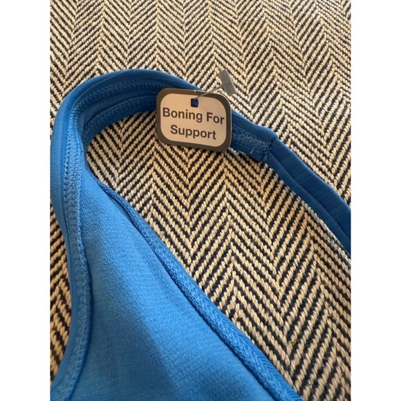 NWT Time And Tru Womens Ribbed Blue Bralette With Adjustable Straps & Front Cut- - Picture 5 of 8